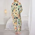 thumbnail image 3 of Pajama Sets for Women 2 Pcs, Rockets Button Down Long Sleeve Sleepwear Lounge PJ Sets, 3 of 6