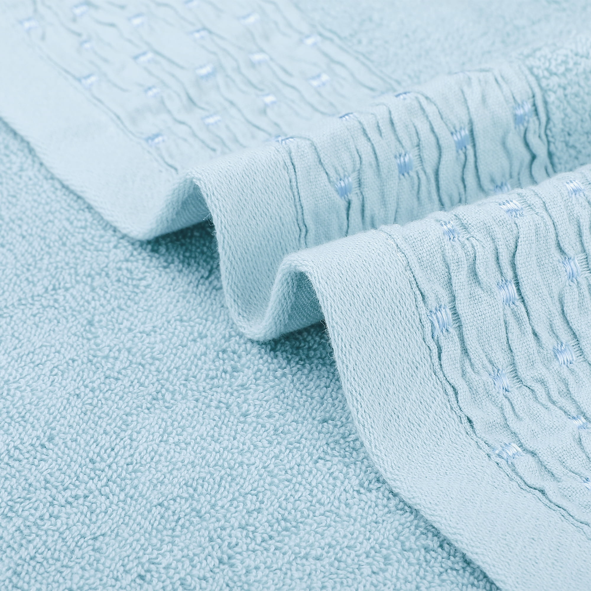 Unique Bargains 4 Pcs Cotton Soft Bathroom Hand Towel 14" x 30" Blue/Light Brown
