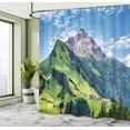 thumbnail image 5 of Ambesonne Nature Shower Curtain, Spring Scene Mountain, 69"Wx84"L, Green Blue, 5 of 5