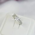 thumbnail image 3 of 2.5ct Princess Cut Bridal Wedding Engagement Ring Diamond Simulated 925 Sterling Silver Anniversary Ring SKU:00147, 3 of 5