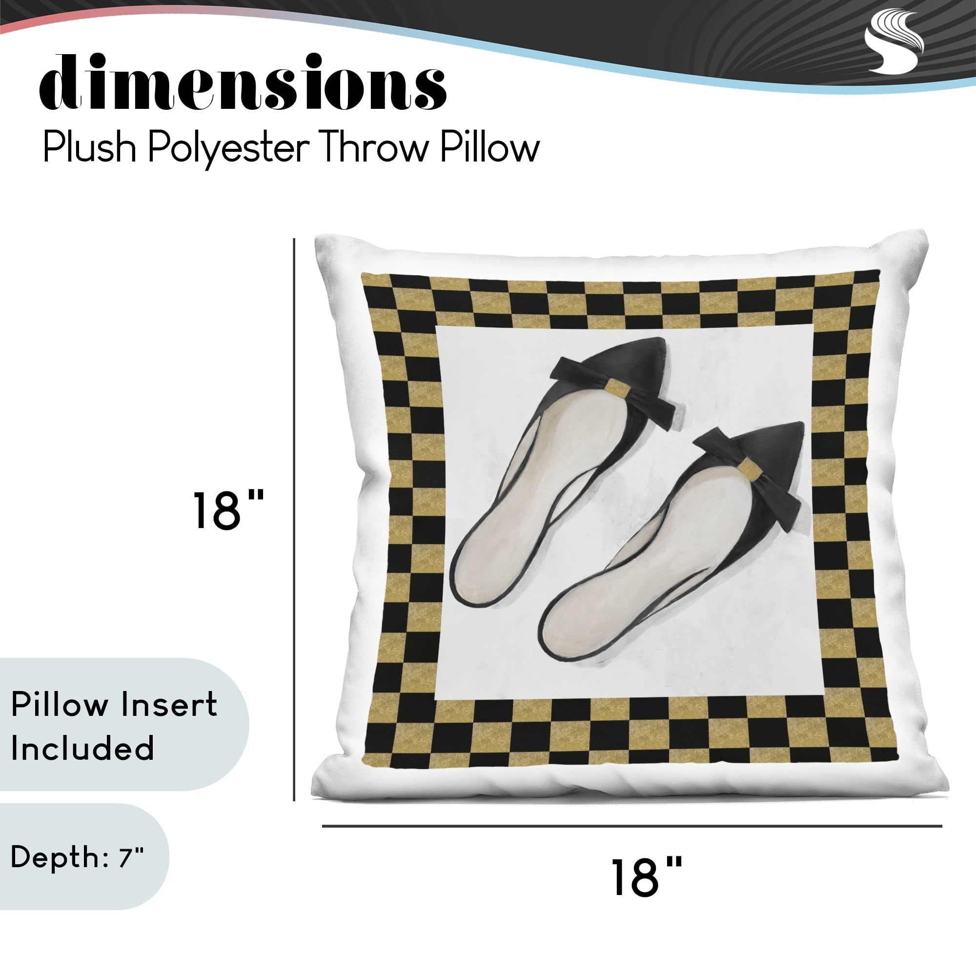 Stupell Industries Black Sliders Shoes Decorative Printed Throw Pillow, design by Lorenzo Collective