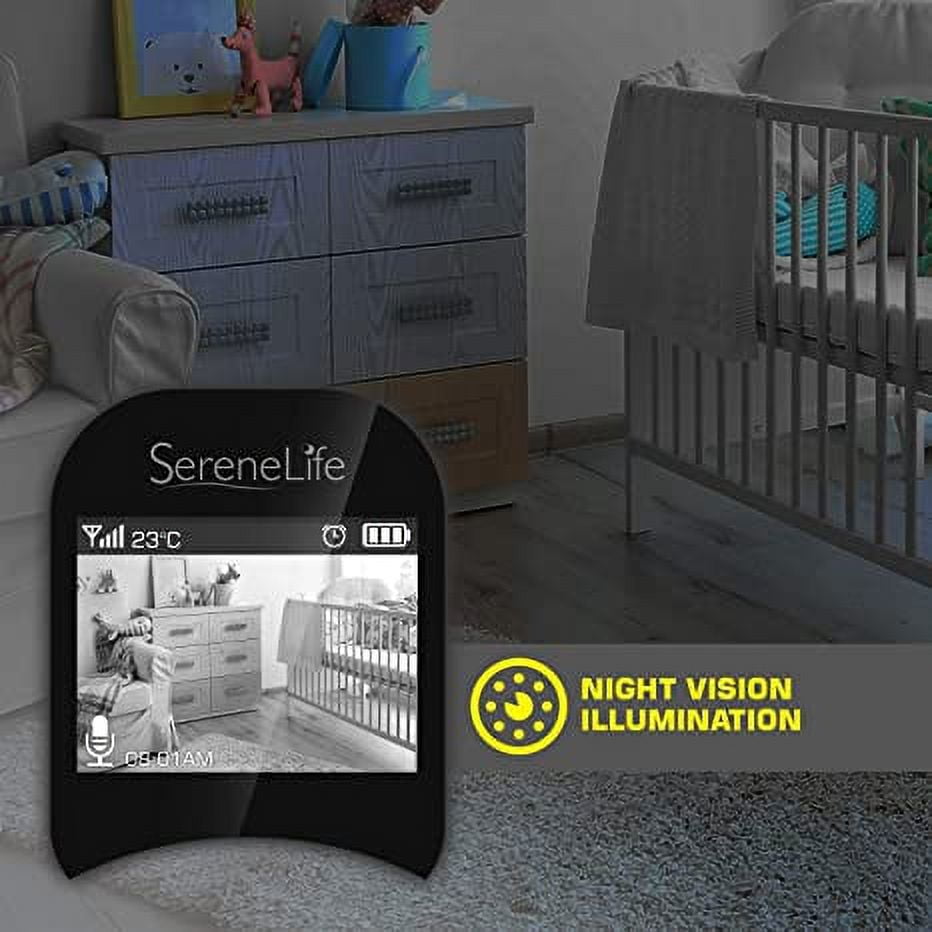 SereneLife USA Video Baby Monitor - Upgraded 850’ Wireless Long-Range Camera, Night Vision Green