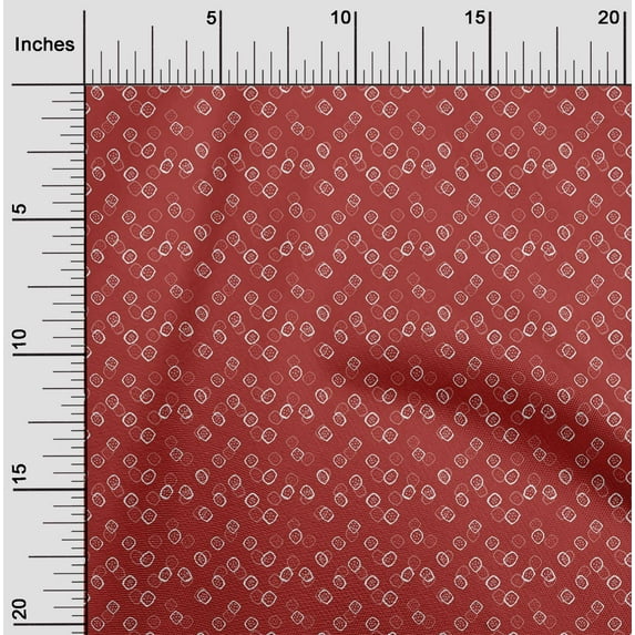 oneOone Cotton Flex Red Fabric Small Motif Bandhani Quilting Supplies Print Sewing Fabric By The Yard 40 Inch Wide