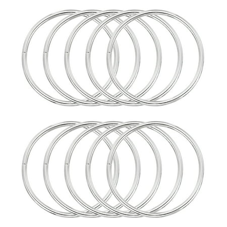 Uxcell 10 Pcs Metal Hoop Rings for Craft 2.7 Inch Floral Wreath Macrame Hoops Dream Catcher Rings for DIY Crafts Macrame Plant Hangers, Silver