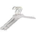 thumbnail image 1 of 5 Pcs Clear Acrylic Clothes Hanger with Gold Hook, Transparent Shirts Dress Hanger with Notches for, 1 of 5