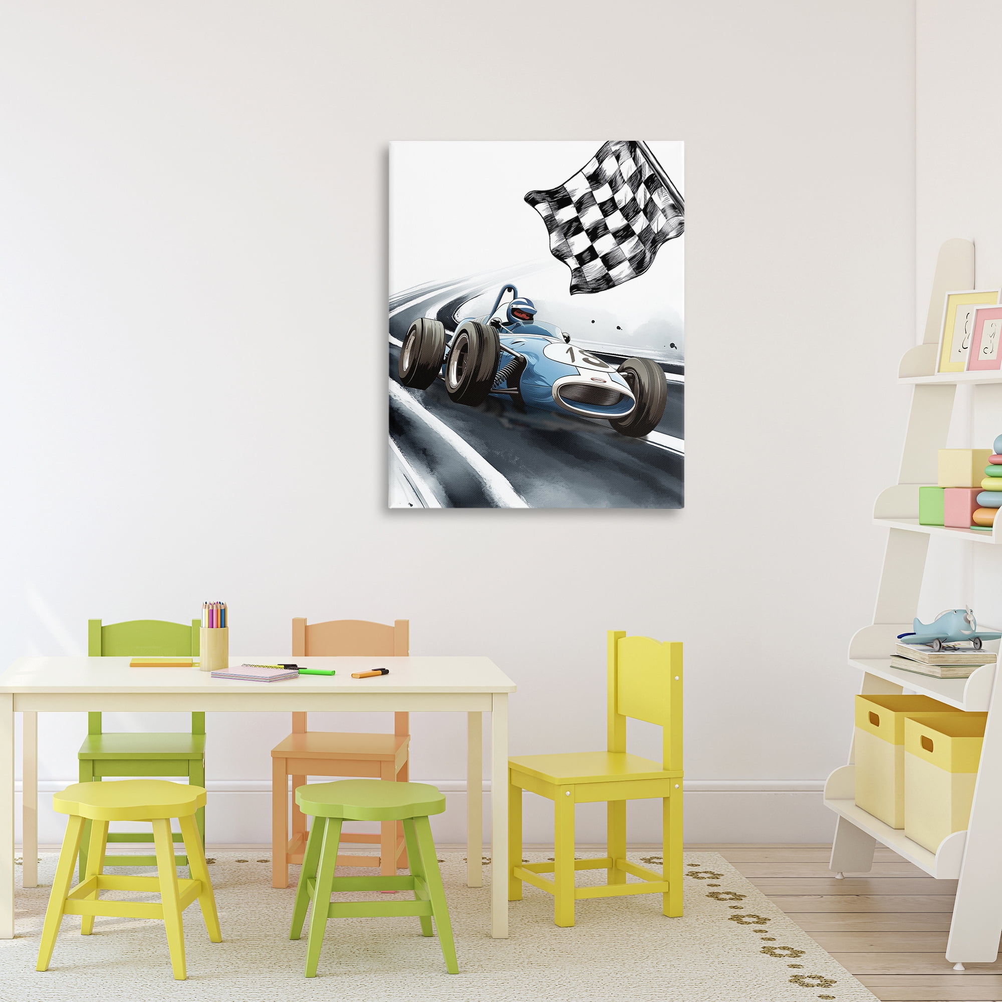 Stupell Industries Dynamic Racecar Driving Canvas Wall Art, design by Christine Simpson Art