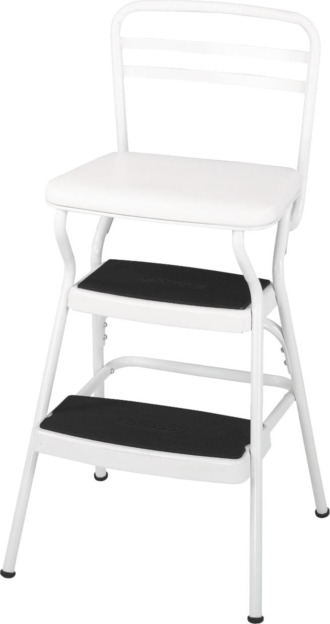 Cosco Stylaire Retro Chair Step Stool, Cosco Retro Counter Chair Step Stool With Lift Up Seat