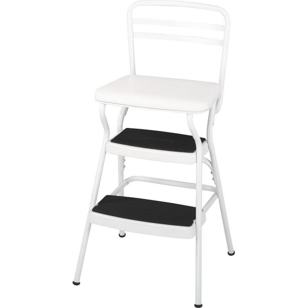 Cosco Stylaire Retro Chair Step Stool, Cosco Retro Chair And Step Stool With Lift Up Seat White