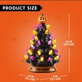 thumbnail image 3 of Joyfy 8.5 Inch Halloween Ceramic Tree Black Christmas Tree with Orange Pumpkin Over Multicolor Bulbs LED Light Up Battery Operated Light Up Halloween Decorations for Indoor Party Decor Gifts, 3 of 8