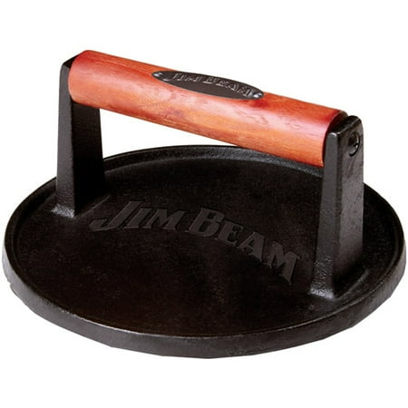 Jim Beam Cast Iron Burger Press with Wood Handle, Jb0158
