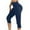 Navy, variant on Aofany Capri Leggings for Women Solid Stretch Plus Size Capris Tights Cropped Pants Trouser for Casual Yoga Workout Running Gym