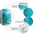 thumbnail image 5 of 54x78 Inch Shower Curtain Decorative Teal Blue Ocean Shark Bathtub Bath Curtains Fabric Waterproof Bathroom Decor Coastal Wave Summer Beach Small Stall Shower Curtain Set with 12 Hooks, 5 of 6