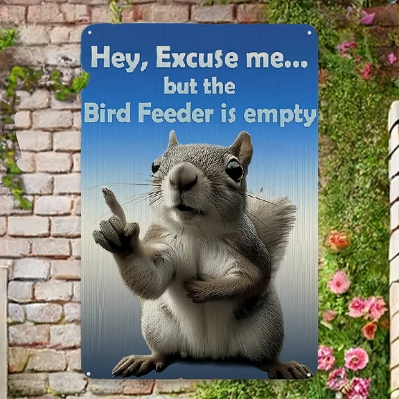 1pc, Funny Bird Feeder Is Empty Metal Sign, Home Decor, Outside Decor, Yard Decor, Garden Decor, Holiday Decor, 12x8in Wall Decor For Home Bedroom Bar Country Garden Bathroom Decor Gifts