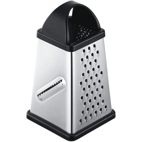 Jean-Patrique Stainless Steel Cheese Grater with Handle - Four-Sided Box, Dishwasher Safe - Pasmesan Cheese Shredder, Citrus Zester