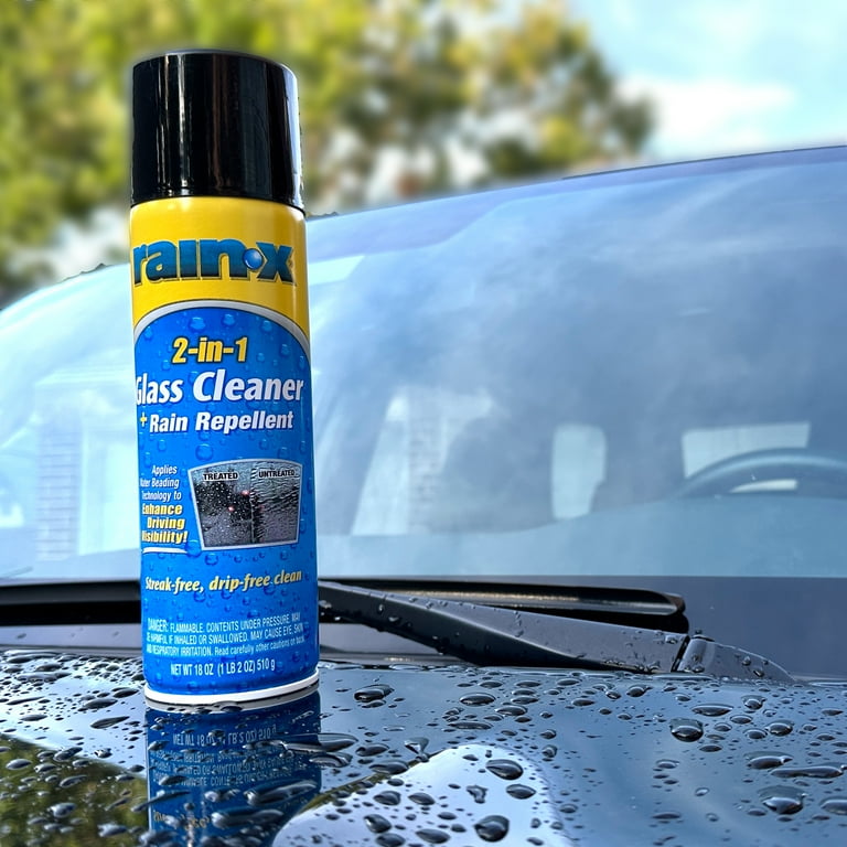 Rain-X 2-in-1 Glass Cleaner, Rain Repellent, Enhanced Beading, 18