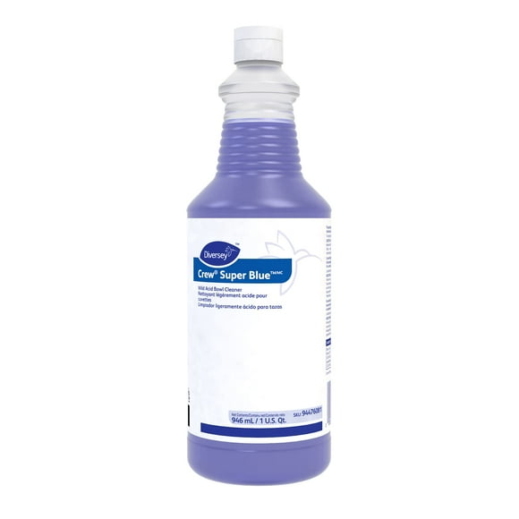 CREW 94476081 Super Blue Mild Acid Toilet Bowl Cleaner, Removes Rust, Scale & Stains, Citrus Scent, Ready-to-Use Squeeze Bottle, 32-Ounce