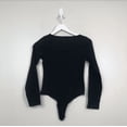 thumbnail image 5 of Victoria's Secret PINK Women's Long Sleeve Slit-Neck Bodysuits Top Black XS, NWT, 5 of 5