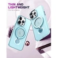 thumbnail image 5 of iPhone 14 Pro Max Case,[Compatible with Magsafe] with Stand Lightweight and Translucent Matte Back Soft Edge Shockproof Protective Case Girls Women Blue, 5 of 8