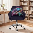 thumbnail image 2 of Xoenoiee Turtle Paint Splatter Print Stretch Back Dining Chair Covers with Armrest Accent Chair Cover Slipcover with Arm, Washable Upholstered Arm Dining Chair Protector for Dining Living Room, 2 of 7