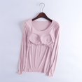 thumbnail image 7 of Long Sleeve Shirts for Women Tank Tops with Built in Bras Casual Round Neck Solid Shirts Loose Comfy Pajamas Fall Outfits for Women 2026, 7 of 7