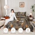 thumbnail image 3 of Castle Fairy Vintage Woodland Deer Twin Comforter Sets 2pcs for Boys,Autumn Tree Leaves Bedding Set,Brown Orange Cream,Black Reversible,1 Comforter and 1 Pillowcase, 3 of 6