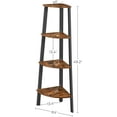 thumbnail image 6 of VASAGLE Ladder Shelf 4-Tier Corner Shelf Stand Bookshelf Plant Stand Display Shelf for Living Room Office Rustic Brown and Black, 6 of 7