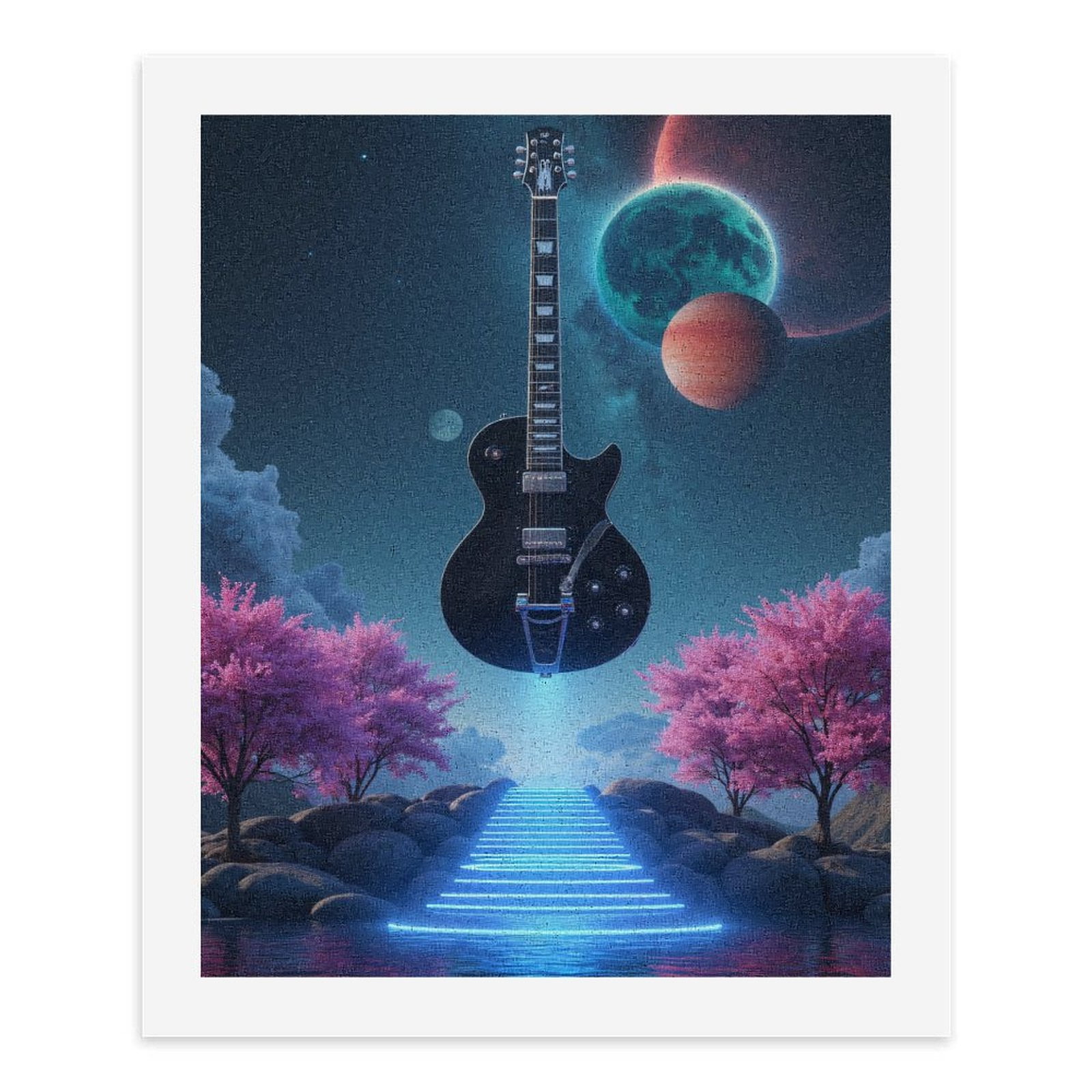 Paint By Numbers Kit for Adults Beginner - DIY Guitar Cosmos Dreamscape Pathway Canvas Painting Kits for Adults, Frameless Paint By Number for Adults for Home Wall Decor 16x20 Inch
