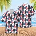 thumbnail image 4 of Camisa hawaiana con estampado 3D de la bandera estadounidense, blusa playera para hombre, camisas con solapa para trabajo, camisas cubanas, ropa para hombre, tops para hombre, 4 of 5