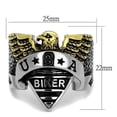 thumbnail image 2 of Two-Tone IP Gold (Ion Plating) Stainless Steel Ring with Epoxy in Jet for Women Animals Theme Jet Stone Color Style TK2327 Size 13, 2 of 4