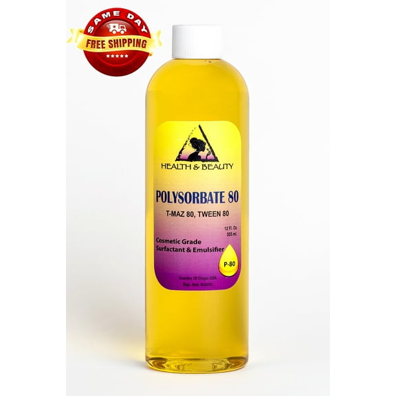 POLYSORBATE 80 T-MAZ 80 TWEEN 80 SOLUBILIZER SURFACTANT & EMULSIFIER PURE 12 OZ