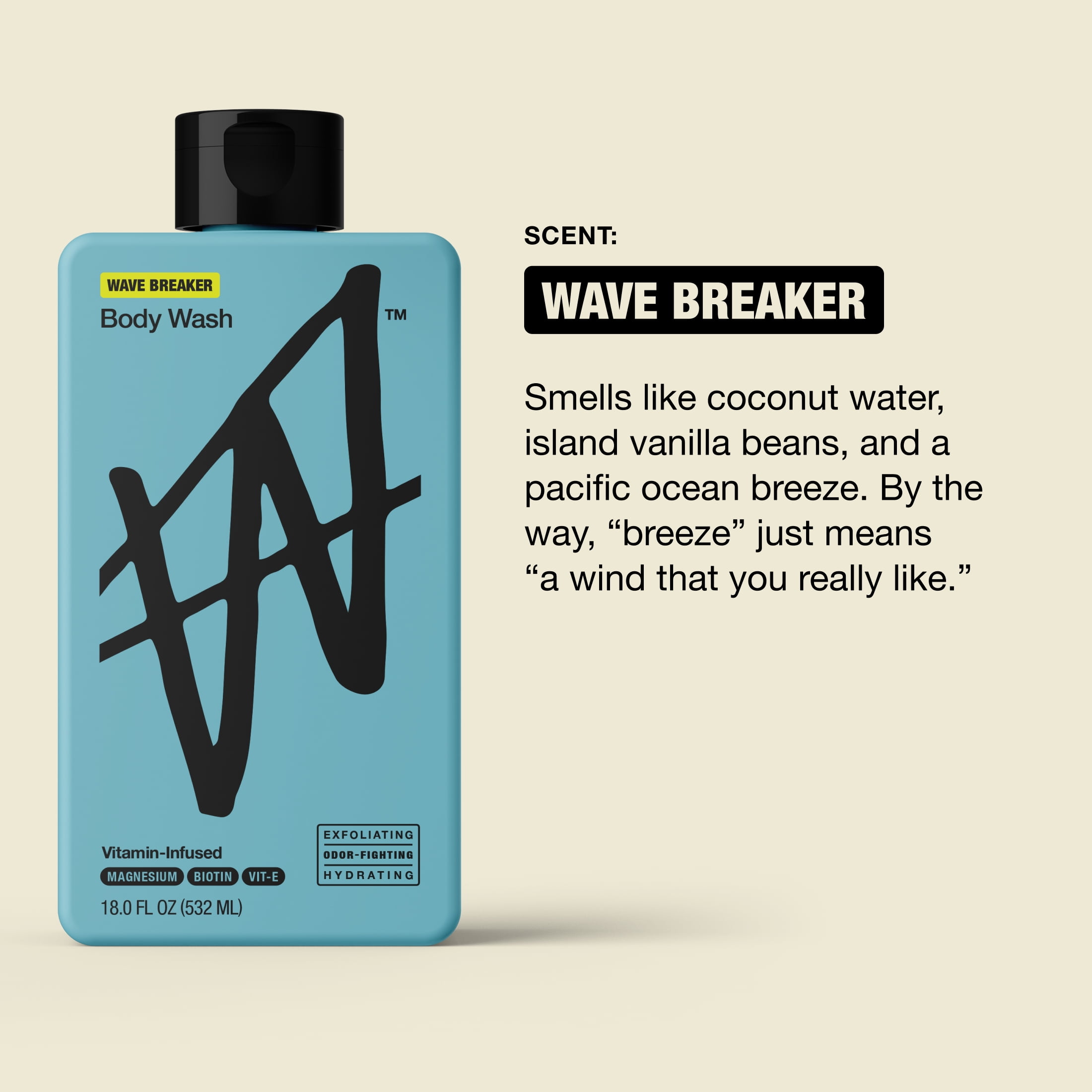 W By Jake Paul Body Wash - Exfoliating - Hydrating - Wave W By Jake Paul Body Wash - Exfoliating - Hydrating - Wave
