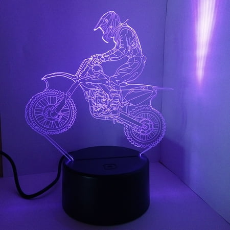 

3D Lamp Visual Light Touch Switch Colorful Night Light (Motorcycle)