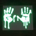 thumbnail image 3 of High Intensity Grade Reflective Bloody/Dripping Hands for Helmets, Windscreens, Rear Windows, Bumper Stickers (12" Height (Adult Size), Green), 3 of 4
