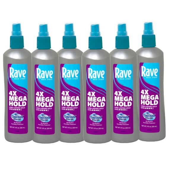 Rave 4X Mega Hairspray - 11 Oz, 6 Pack