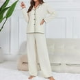 thumbnail image 5 of Sngxgn Women’s Short Sleeve Top with Shorts Pajama Set – Soft Lounge & Sleepwear(Beige,L), 5 of 6