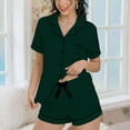 thumbnail image 6 of Qingpeng Women's Pajamas Set Heart Print Button Down Short Sleeve Shirt with Shorts Summer Soft Comfy Sleepwear PJs Set Size S-XXL, 6 of 6