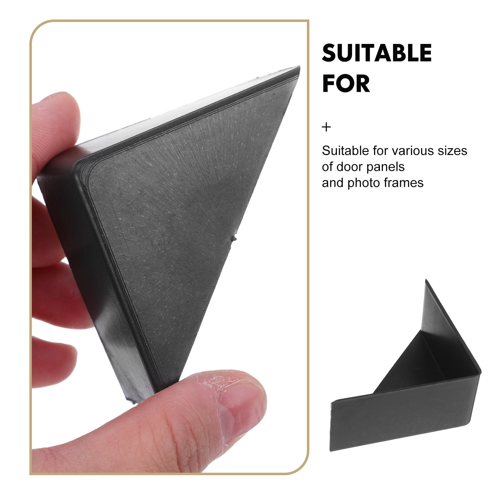LOLIPPYY 200Pcs Plastic Picture Frame Corner Protectors Black for Home Use and Shipping Protection