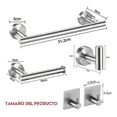 thumbnail image 3 of Juego Accesorios Baño Acero Inoxidable 21 Piezas, 3 of 5