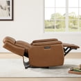 thumbnail image 3 of ReNest Dual Motor Power Recliner with 165° Lay-Flat, Top-Grain Leather, X-Stitch Detailing, USB and Type-C Charging,Saddle, 3 of 22