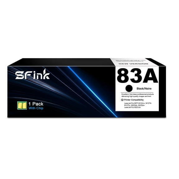 83A 1Pack Toner Cartridge Compatible for HP 83A CF283A Toner Cartridges for LaserJet Pro M201dw MFP M125nw M127fn M127fw M225dn M225dw Series Printer High Yield ( Black)