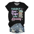 thumbnail image 3 of WNEGSTG Shirts for Women Cute Letter Graphic T Shirt Short Sleeve Shirts Top Black, 3 of 3