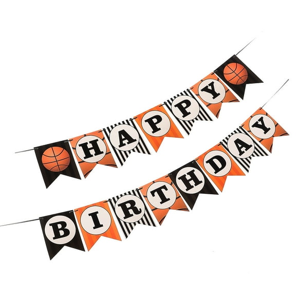 OFFIGAM Basketball Birthday Banner Set, Assorted Designs, Photo Backdrop Decor for Kids Party, 2 Sets
