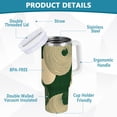 thumbnail image 2 of Yayeee 40oz Stainless Steel Tumbler with Straw and Handle Double-Wall Insulated Travel Water Bottle, Beige Abstract, 2 of 8