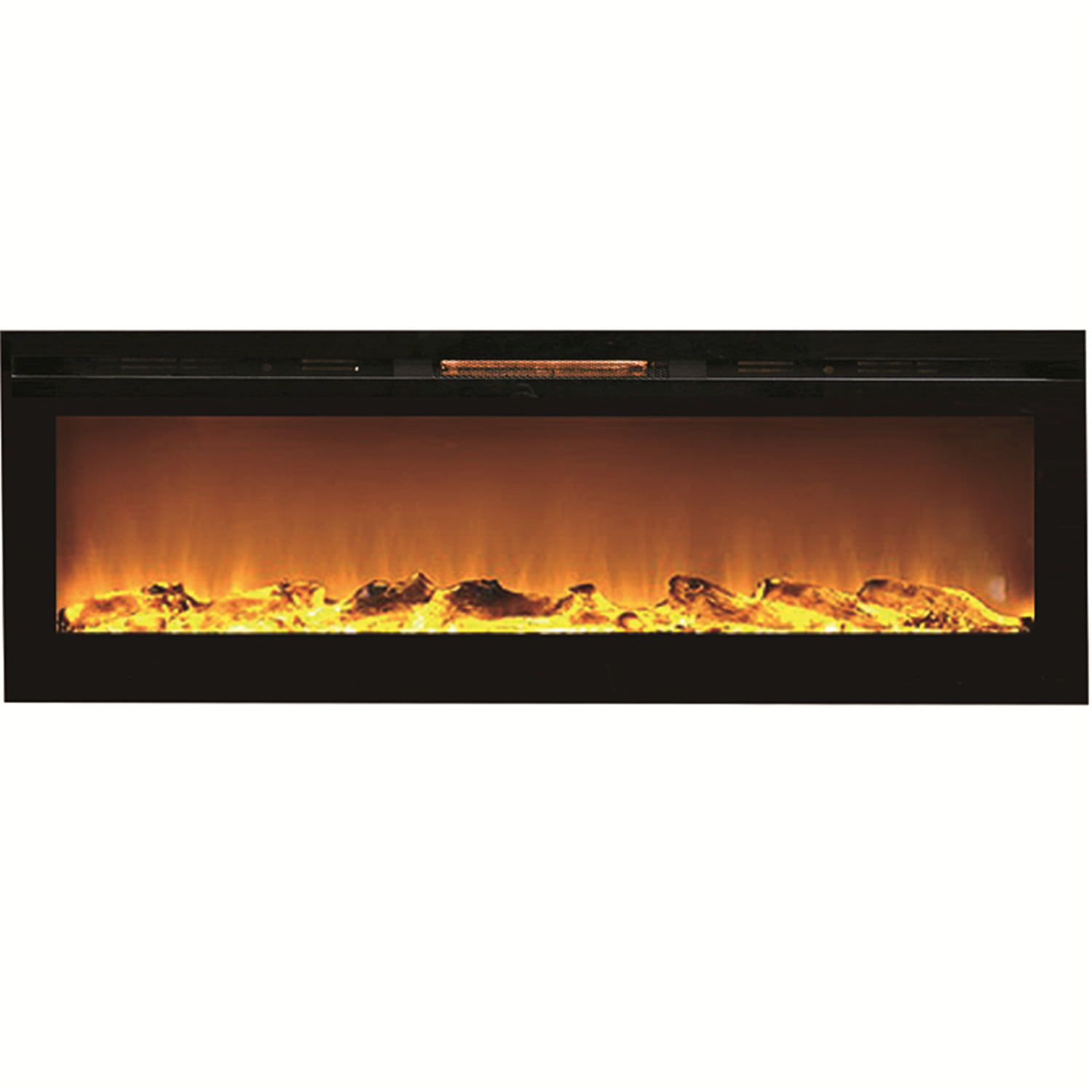 Regal Flame Gotham 72 Inch Built-in Ventless Heater Recessed Wall Mounted Electric Fireplace - Log