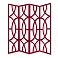 thumbnail image 2 of Modern Style 4 Panel Screen with Geometrical Stencil Design, Red- Saltoro Sherpi, 2 of 6