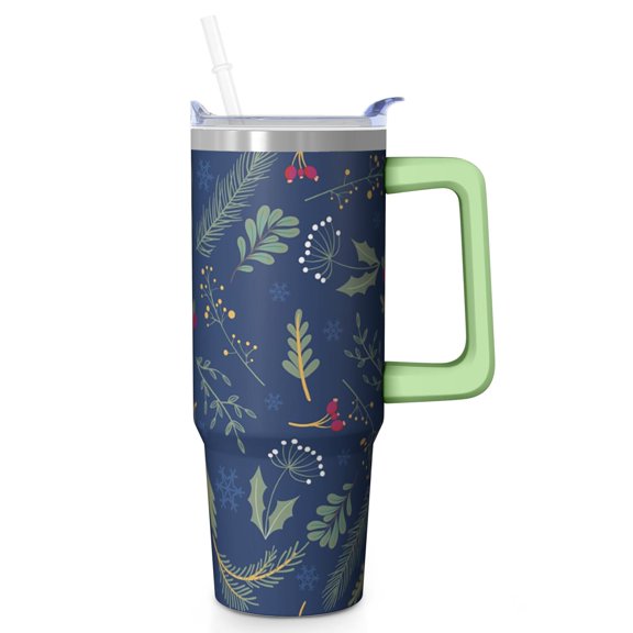 30oz Xmas Tumbler with Lid and Straw, Cute Reindeer Stainless Steel Insulated Cup Holiday Gift