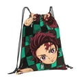 thumbnail image 2 of Demon Slayer Drawstring Backpack Simple Sports Gym Bag Draw String Bags Casual Rucksack, 2 of 9