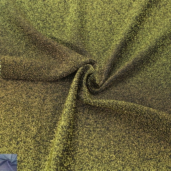 60" Wide Poly Nylon Spandex Glitter Lurex Fabric -155 GSM, Lightweight, 2-Way Stretch, Shiny & Breathable - Sold by the Yard for Apparel, Decorations & Crafts-Black Gold
