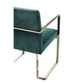 thumbnail image 4 of Benjara Boly 24" Dining Armchair- Cushioned Green Velvet Seat- Gold Cantilever, 4 of 6