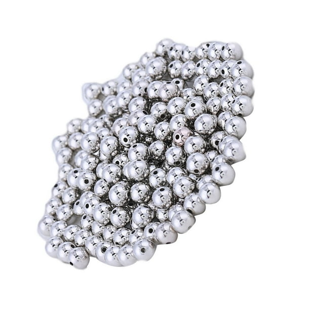 Yuarrent Cuentas espaciadoras de 200 piezas, bolas sueltas lisas sin costuras, fabricación de collares apilables, accesorios DIY, suministros para Artesanía blanco Yuarrent HA060869-07